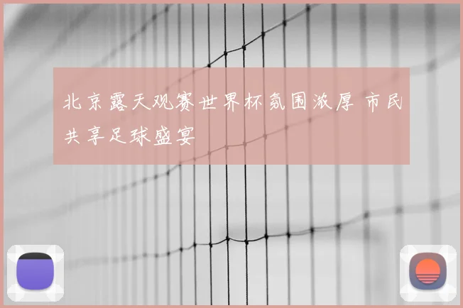 北京露天观赛世界杯氛围浓厚 市民共享足球盛宴